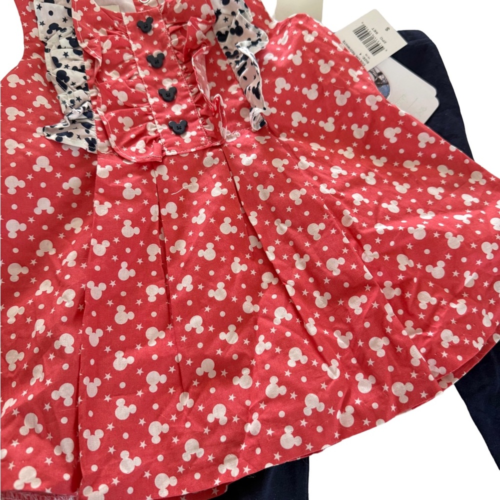 Disney Pipa and Julie Red Mickey Mouse Print Girls Set - NWT